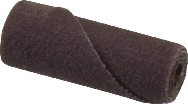 3M - 5/16" Max Roll Diam x 1" OAL, 240 Grit Aluminum Oxide Straight Cartridge Roll - 1/8" Pilot Hole Diam, Very Fine Grade, X Weighted Cloth Backing, 24,000 Max RPM - Makers Industrial Supply