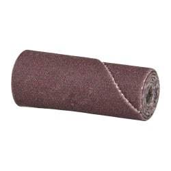 3M - 3/8" Max Roll Diam x 1" OAL, 320 Grit Aluminum Oxide Straight Cartridge Roll - 1/8" Pilot Hole Diam, Very Fine Grade, X Weighted Cloth Backing, 24,000 Max RPM - Makers Industrial Supply