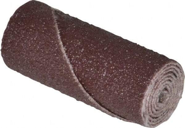 3M - 5/8" Max Roll Diam x 1-1/2" OAL, 80 Grit Aluminum Oxide Straight Cartridge Roll - 1/8" Pilot Hole Diam, Medium Grade, X Weighted Cloth Backing, 16,000 Max RPM - Makers Industrial Supply