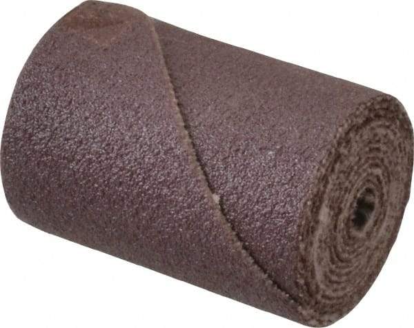 3M - 3/4" Max Roll Diam x 1" OAL, 180 Grit Aluminum Oxide Straight Cartridge Roll - 1/8" Pilot Hole Diam, Very Fine Grade, X Weighted Cloth Backing, 16,000 Max RPM - Makers Industrial Supply