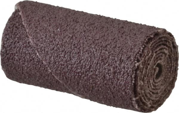 3M - 3/4" Max Roll Diam x 1-1/2" OAL, 80 Grit Aluminum Oxide Straight Cartridge Roll - 1/8" Pilot Hole Diam, Medium Grade, X Weighted Cloth Backing, 16,000 Max RPM - Makers Industrial Supply