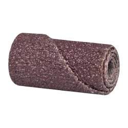 3M - 3/4" Max Roll Diam x 1-1/2" OAL, 36 Grit Aluminum Oxide Straight Cartridge Roll - 1/4" Pilot Hole Diam, Very Coarse Grade, X Weighted Cloth Backing, 16,000 Max RPM - Makers Industrial Supply