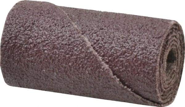 3M - 3/4" Max Roll Diam x 1-1/2" OAL, 80 Grit Aluminum Oxide Straight Cartridge Roll - 1/4" Pilot Hole Diam, Medium Grade, X Weighted Cloth Backing, 16,000 Max RPM - Makers Industrial Supply