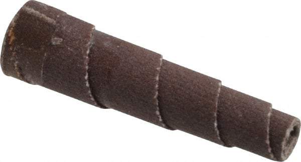 3M - 1-1/2" Long x 3/8" Diam, Aluminum Oxide, Full Taper Cartridge Roll - 320 Grit, 1/8" Pilot Hole Diam, Extra Fine Grade, X Weighted, Cloth Backing - Makers Industrial Supply