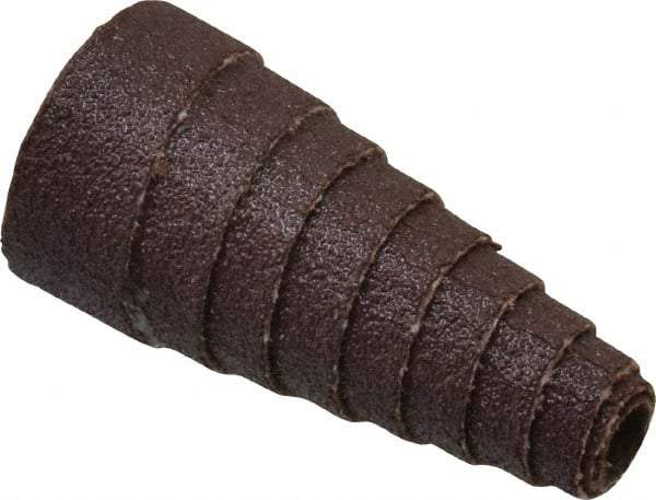 3M - 1-1/2" Long x 3/4" Diam, Aluminum Oxide, Full Taper Cartridge Roll - 120 Grit, 3/16" Pilot Hole Diam, Fine Grade, X Weighted, Cloth Backing - Makers Industrial Supply