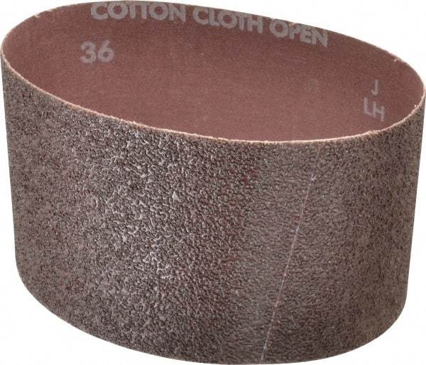 Norton - 3-1/2" Wide x 15-1/2" OAL, 36 Grit, Aluminum Oxide Abrasive Belt - Aluminum Oxide, Very Coarse, Coated, X Weighted Cloth Backing, Series R228 - Makers Industrial Supply