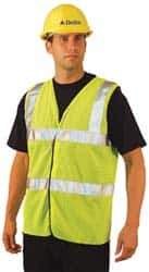 OccuNomix - Size 5XL High Visibility Yellow Mesh General Purpose Vest - 60 to 62" Chest, ANSI 107-2015, Hook & Loop Closure, Polyester - Makers Industrial Supply