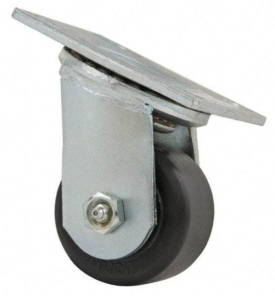 Value Collection - 3-1/4" Diam x 1-1/2" Wide x 4-1/2" OAH Top Plate Mount Swivel Caster - Phenolic, 600 Lb Capacity, Roller Bearing, 4 x 4-1/2" Plate - Makers Industrial Supply