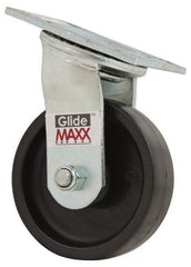 Value Collection - 5" Diam x 1-1/2" Wide x 6-1/2" OAH Top Plate Mount Swivel Caster - Polyolefin, 550 Lb Capacity, Delrin Bearing, 4 x 4-1/2" Plate - Makers Industrial Supply