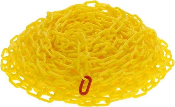 NMC - 100' Long x 2" Wide Plastic Chain - Yellow - Makers Industrial Supply