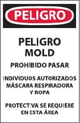 NMC - "Peligro - Peligro Mold", 17" Long x 11" Wide, Paper Safety Sign - Rectangle, Use for Workplace/Safety - Makers Industrial Supply