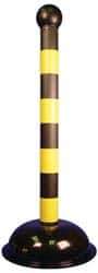 NMC - 41" High, 3" Pole Diam, Warning Post - Black & Yellow - Makers Industrial Supply