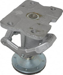 Albion - 7-1/4" Mounting Height, Position Floor Lock for 5 & 6" Diam Caster Wheels - 6-1/4" Retracted Clearance, 4-1/2" x 6" Top Plate Size, 2-7/16" x 4-15/16" Bolt Hole Spacing - Makers Industrial Supply