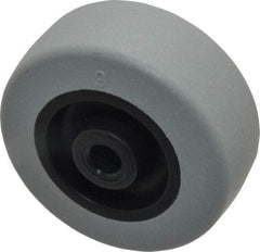 Albion - 2 Inch Diameter x 7/8 Inch Wide, Soft Rubber Caster Wheel - 75 Lb. Capacity, 63/64 Inch Hub Length, 1/4 Inch Axle Diameter, Self-Lube Bearing - Makers Industrial Supply