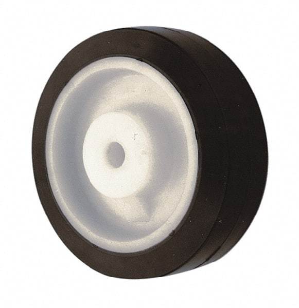 Albion - 6 Inch Diameter x 2 Inch Wide, Rubber Caster Wheel - 400 Lb. Capacity, 2-3/8 Inch Hub Length, 1/2 Inch Axle Diameter, Roller Bearing - Makers Industrial Supply