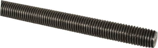 Made in USA - 7/8-9 UNC (Coarse), 6' Long, Low Carbon Steel Threaded Rod - Oil Finish Finish, Right Hand Thread - Makers Industrial Supply