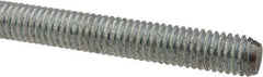 Made in USA - 7/16-14 UNC (Coarse), 6' Long, Low Carbon Steel Threaded Rod - Zinc-Plated Finish, Right Hand Thread - Makers Industrial Supply