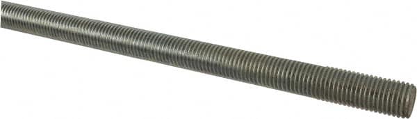 Made in USA - 1-8 UNC (Coarse), 6' Long, Low Carbon Steel Threaded Rod - Zinc-Plated Finish, Right Hand Thread - Makers Industrial Supply