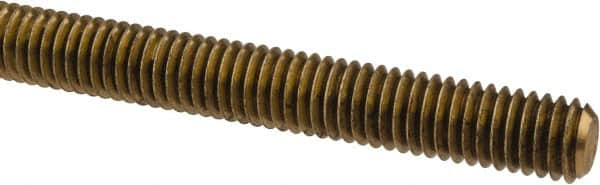 Made in USA - 3/8-16 UNC (Coarse), 6' Long, Brass Threaded Rod - Right Hand Thread - Makers Industrial Supply