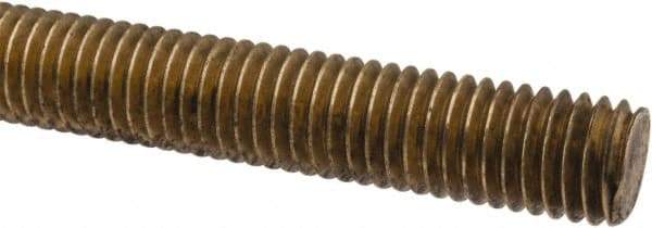 Made in USA - 1/2-13 UNC (Coarse), 6' Long, Brass Threaded Rod - Right Hand Thread - Makers Industrial Supply