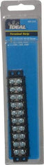 Ideal - 10 Poles, 300 Volt, 30 Amp, -40 to 266°F, Polyester Thermoplastic, Polyester Thermoplastic Multipole Terminal Block - Zinc Plated Steel, 22 to 14 AWG Compatibility, 0.41 Inch High - Makers Industrial Supply