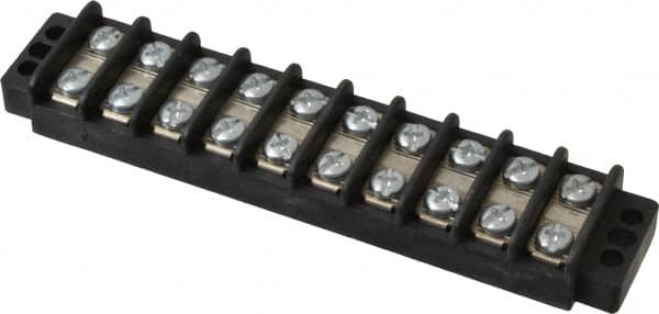 Ideal - 10 Poles, 300 Volt, 30 Amp, -40 to 266°F, Polyester Thermoplastic, Polyester Thermoplastic Multipole Terminal Block - Zinc Plated Steel, 22 to 12 AWG Compatibility, 0.56 Inch High - Makers Industrial Supply