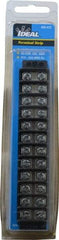 Ideal - 12 Poles, 300 Volt, 30 Amp, -40 to 266°F, Polyester Thermoplastic, Polyester Thermoplastic Multipole Terminal Block - Zinc Plated Steel, 22 to 12 AWG Compatibility, 0.56 Inch High - Makers Industrial Supply