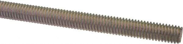 Value Collection - #10-32 UNF (Fine), 6' Long, Low Carbon Steel Threaded Rod - Zinc-Plated Finish, Right Hand Thread - Makers Industrial Supply