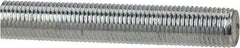 Made in USA - 3/8-24 UNF (Fine), 6' Long, Low Carbon Steel Threaded Rod - Zinc-Plated Finish, Right Hand Thread - Makers Industrial Supply