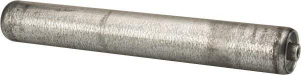 Made in USA - Replacement Conveyor Roller for 10 Inches Between Frame - 1.4 Inch Diameter, 1/4 Inch Axle, Galvanized Steel Finish, 18 Gage - Makers Industrial Supply