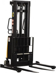 Vestil - 2,000 Lb Capacity, 118" Lift Height, Battery Powered Stacker - 2-1/8" Lowered Height, 42" Fork Length, 58" Overall Width - Makers Industrial Supply