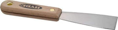 Hyde Tools - 1-1/2" Wide Stainless Steel Putty Knife - Stiff, Hardwood Handle, 7-3/4" OAL - Makers Industrial Supply