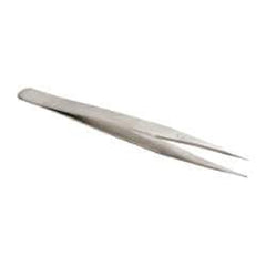 Value Collection - 4-3/4" OAL 3-SA Dumont-Style Swiss Pattern Tweezers - Tapered Shanks with Beveled Edges, Honed, Sharp Points - Makers Industrial Supply