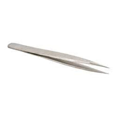 Value Collection - 4-3/4" OAL OO-SA Dumont-Style Swiss Pattern Tweezers - Thick Shanks with Flat Edges, Honed, Blunt Points - Makers Industrial Supply