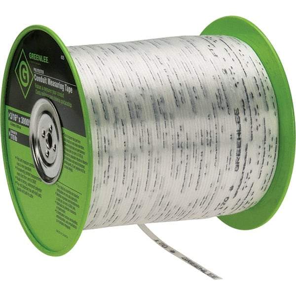 Greenlee - 3,000 Ft. Long, Polyester Measuring Tape - 3/16 Inch Diameter, 170 Lb. Breaking Strength - Makers Industrial Supply