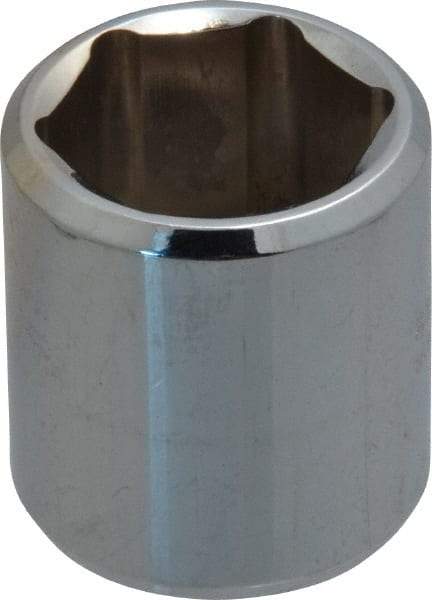 Proto - 3/8" Drive, Standard Hand Socket - 6 Points, 1-3/16" OAL, Chrome Finish - Makers Industrial Supply