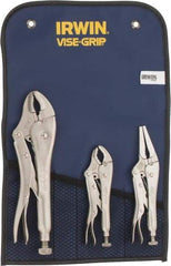 Irwin - 3 Piece Locking Plier Set - Comes in Tool Roll - Makers Industrial Supply