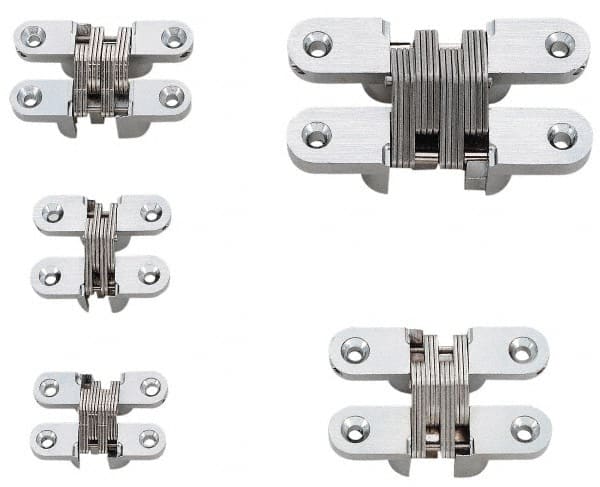 Sugatsune - 3-15/16" Long x 2-3/32" Wide 304/303 Zinc Alloy/Stainless Concealed Commercial Hinge - Exact Industrial Supply