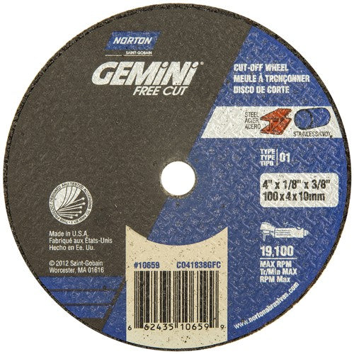 4″ × 1/8″ × 3/8″ Gemini Small Diameter Cut-Off Wheel Aluminum Oxide - Makers Industrial Supply