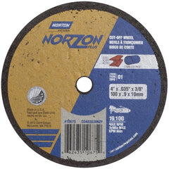 4″ × 0.035″ × 3/8″ NorZon Plus Small Diameter Cut-Off Wheel Type 01 Straight Aluminum Oxide - Makers Industrial Supply