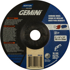 6 × 1/4 × 7/8″ Gemini Grinding Wheel A 24 S Type 27 - Makers Industrial Supply