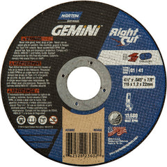 ‎4-1/2 x .045 × 7/8″ Gemini RightCut Right Angle Cut-Off Wheel A 36 Q Type 01/41 - Makers Industrial Supply