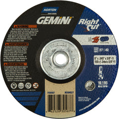 ‎6 x .045 × 5/8 - 11″ Gemini RightCut Cutting Wheel A 24 Q Type 27/42 - Makers Industrial Supply