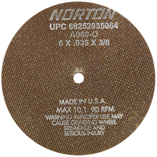 6″ × 0.035″ × 3/8″ Toolroom Cut-Off Wheel Type 01 Straight Aluminum Oxide - Makers Industrial Supply