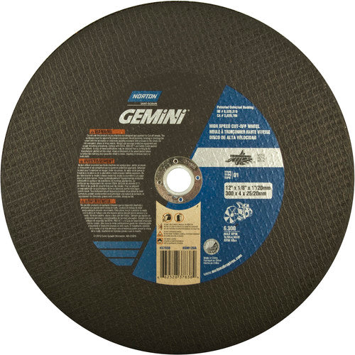 12″ × 1/8″ × 1″ Metal High Speed Cut-Off Wheel Type 01 Straight Aluminum Oxide - Makers Industrial Supply