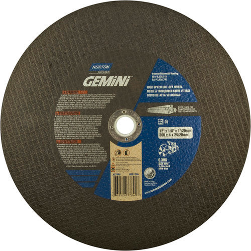 12″ × 1/8″ × 1″ Ductile High Speed Cut-Off Wheel Type 01 Straight 24 Grit Silicon Carbide - Makers Industrial Supply