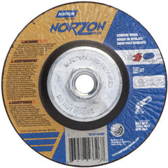 ‎6″ × 1/8″ × 5/8″-11 NorZon Plus Non-Woven Depressed Center Wheel Type 27 24 Grit - Makers Industrial Supply