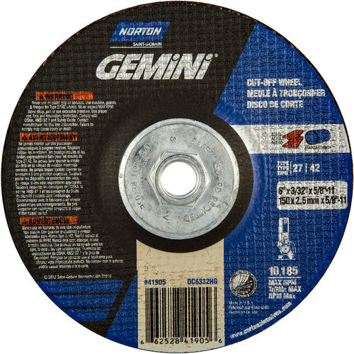 ‎6″ × 3/32″ × 5/8″-11 Gemini Non-Woven Depressed Center Wheel Type 27 24 Grit - Makers Industrial Supply