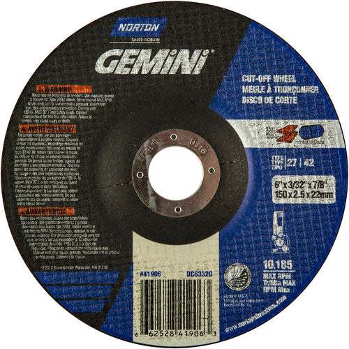 6″ × 3/32″ × 7/8″ Gemini Non-Woven Depressed Center Wheel Type 27 30 Grit - Makers Industrial Supply