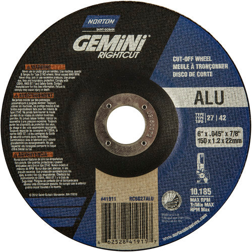 6″ × 0.045″ × 7/8″ Gemini Non-Woven Depressed Center Wheel Type 27 24 Grit - Makers Industrial Supply